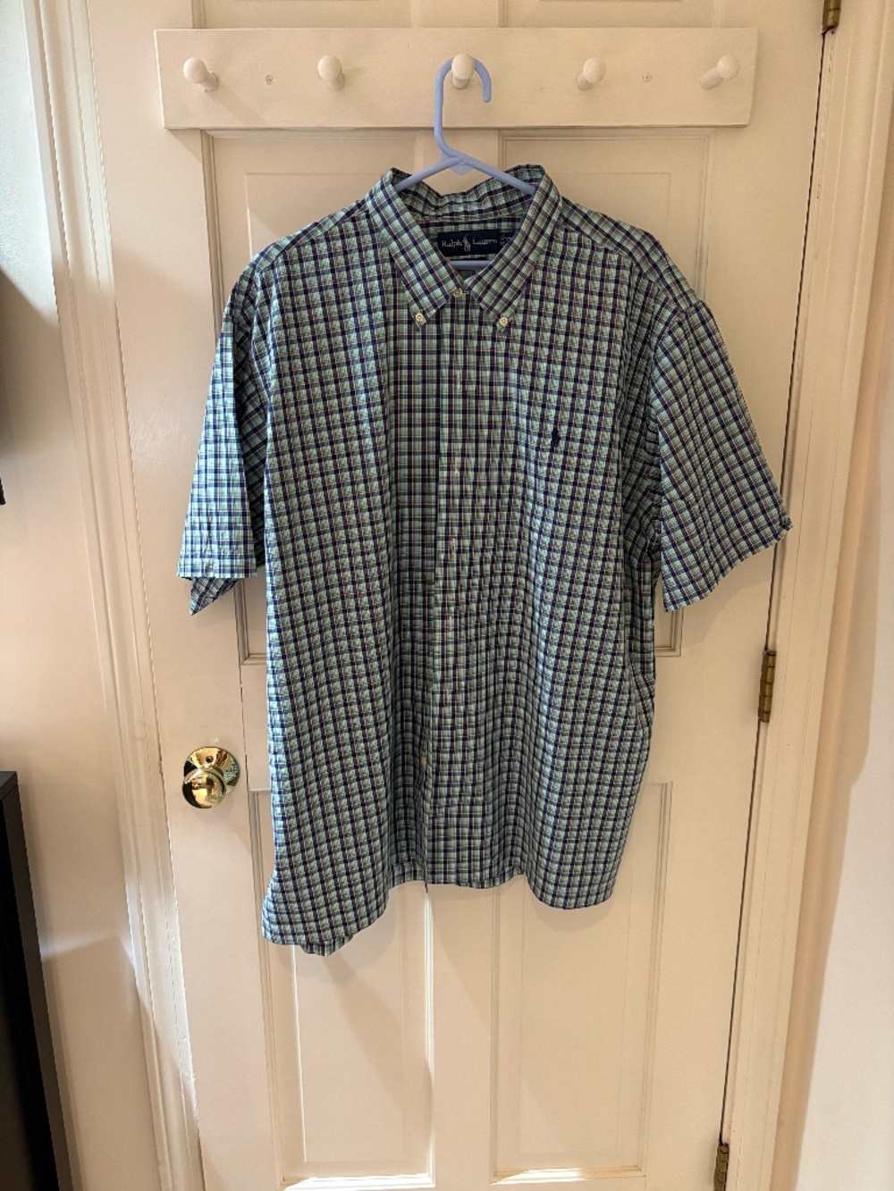 Polo Ralph Lauren Andy Camp Plaid Short Sleeve Button Down Mens Shirt XXL